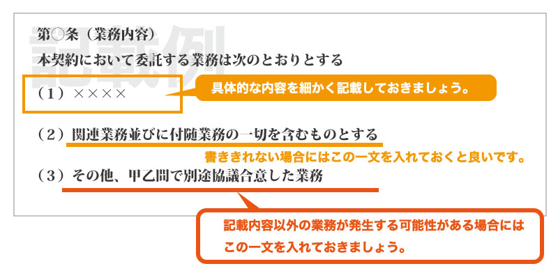 業務内容の記載例