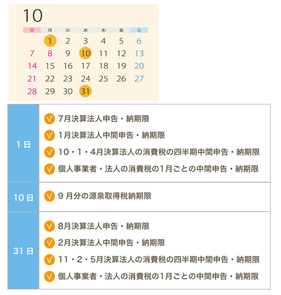 2018年!年間税務スケジュールまとめ