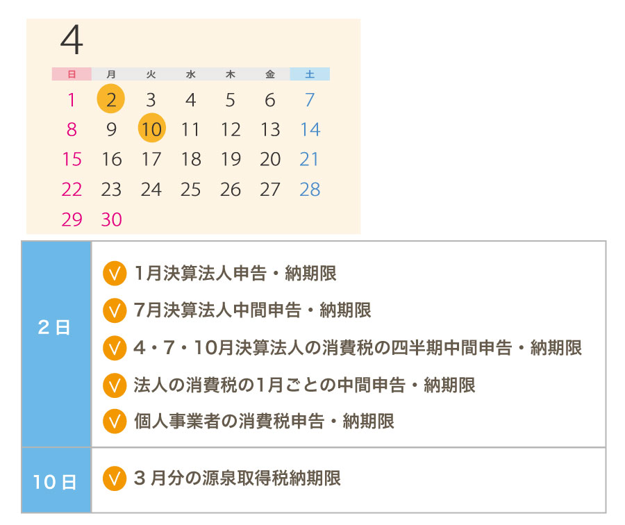 2018年!年間税務スケジュールまとめ