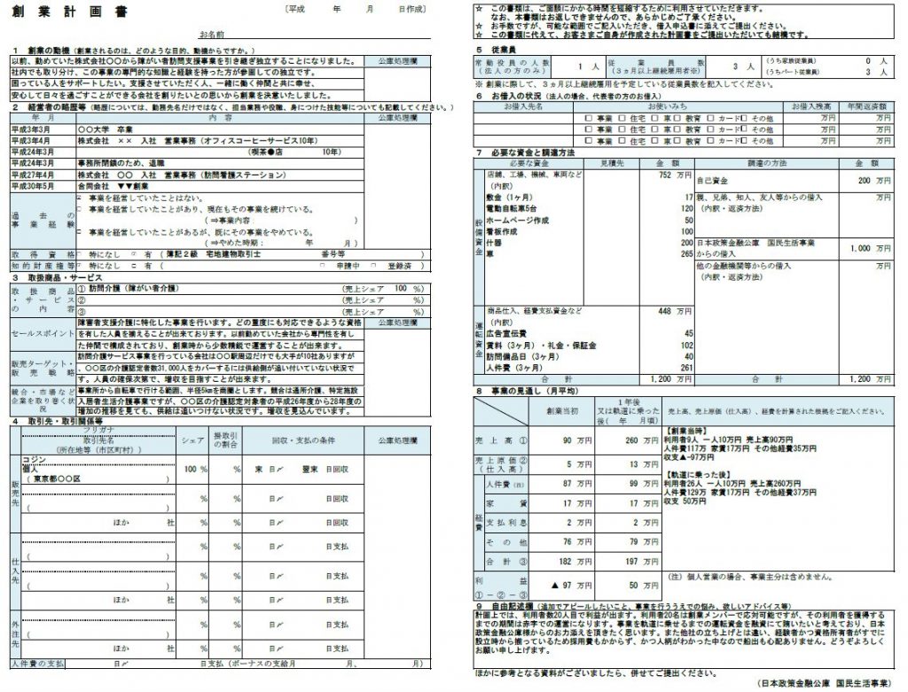 介護事業で創業融資を受けるための創業計画書の書き方 創業融資ガイド